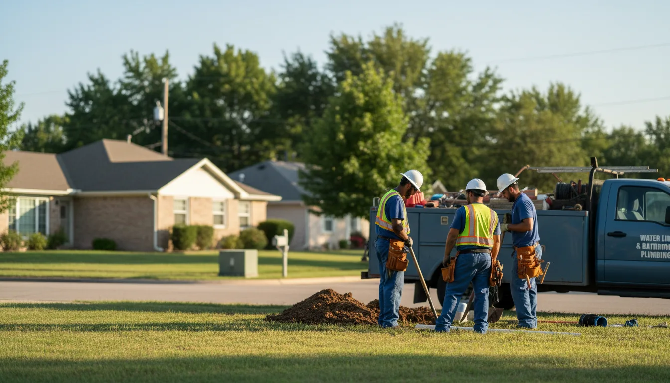 Residential water line and bathroom plumbing service in Aurora, KS